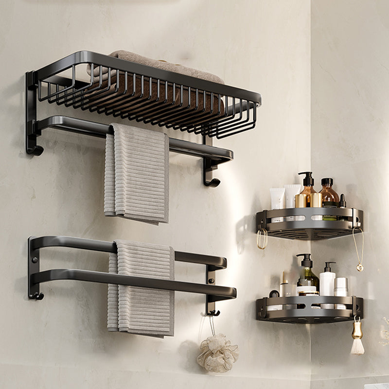 Modern Bathroom Accessory Kit Black Bath Shelf Bath Hardware Set