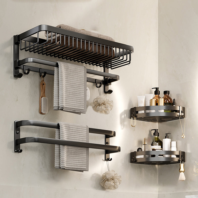 Modern Bathroom Accessory Kit Black Bath Shelf Bath Hardware Set