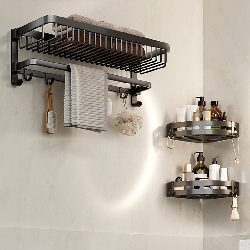 Modern Bathroom Accessory Kit Black Bath Shelf Bath Hardware Set