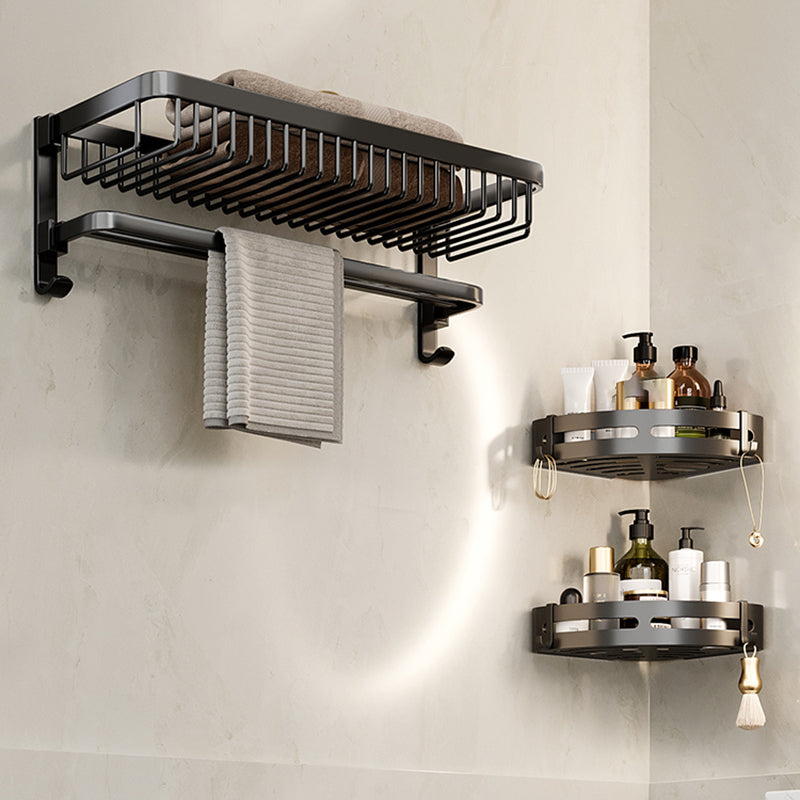 Modern Bathroom Accessory Kit Black Bath Shelf Bath Hardware Set