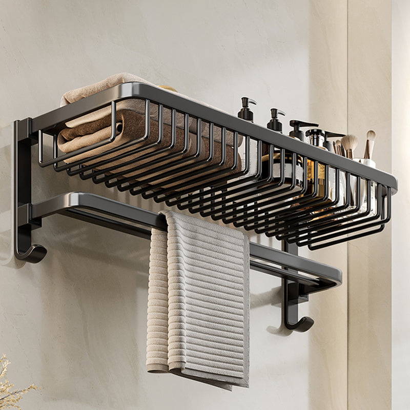 Modern Bathroom Accessory Kit Black Bath Shelf Bath Hardware Set