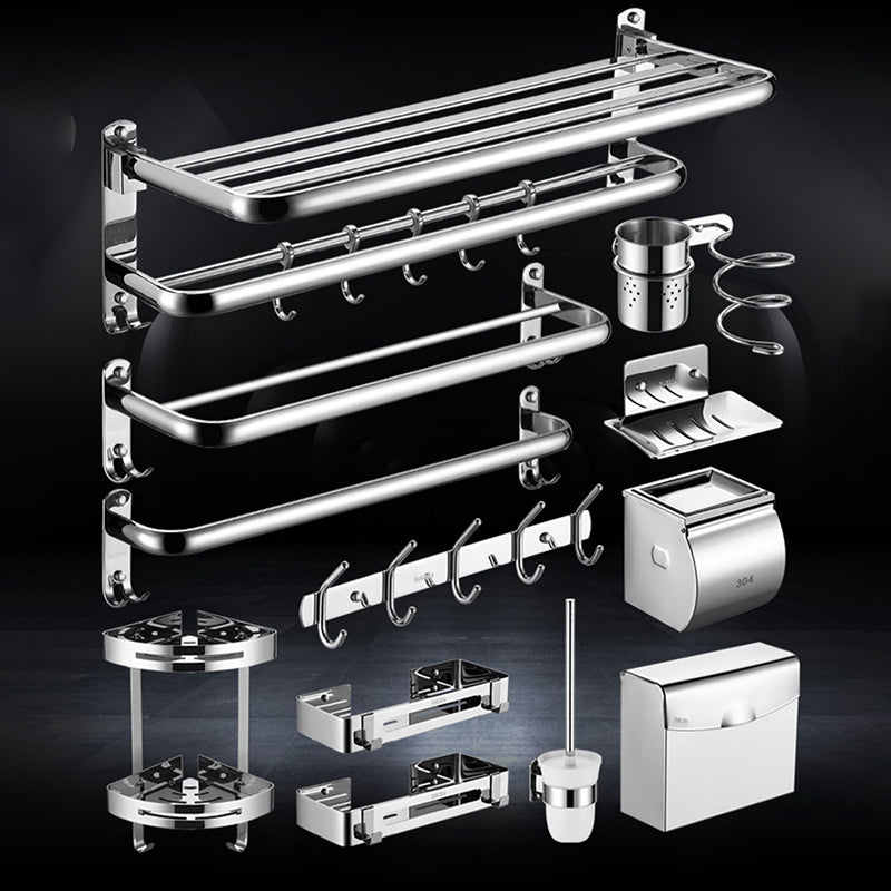 Modern Stainless Steel Bath Shelf Paper Holder Bathroom Accessory Kit