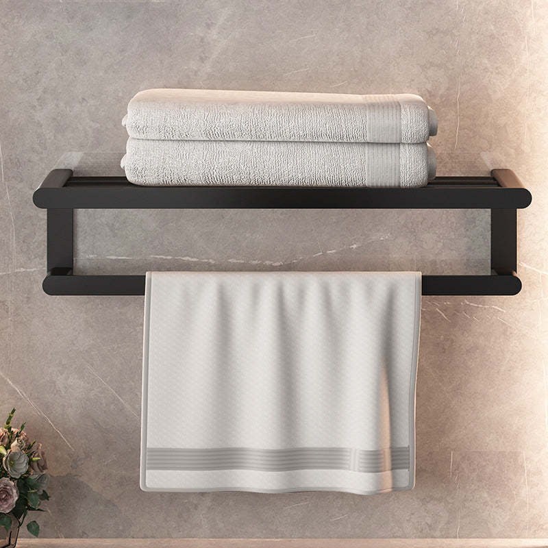 Modern Bathroom Set with Bath Shelf/Towel Bar & Paper Holder Black Bathroom Hardware