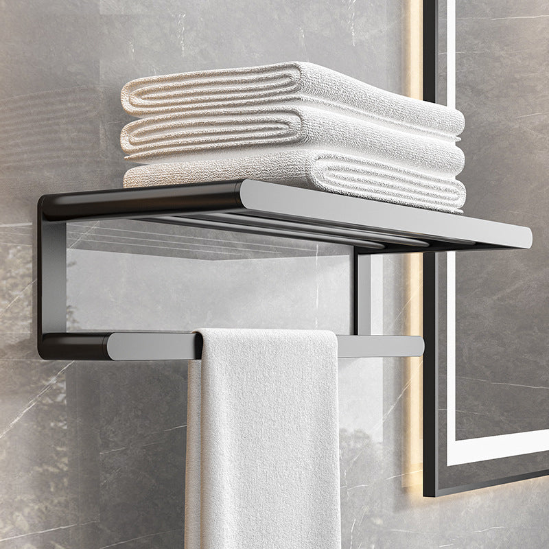 Modern Bathroom Set with Bath Shelf/Towel Bar & Paper Holder Black Bathroom Hardware