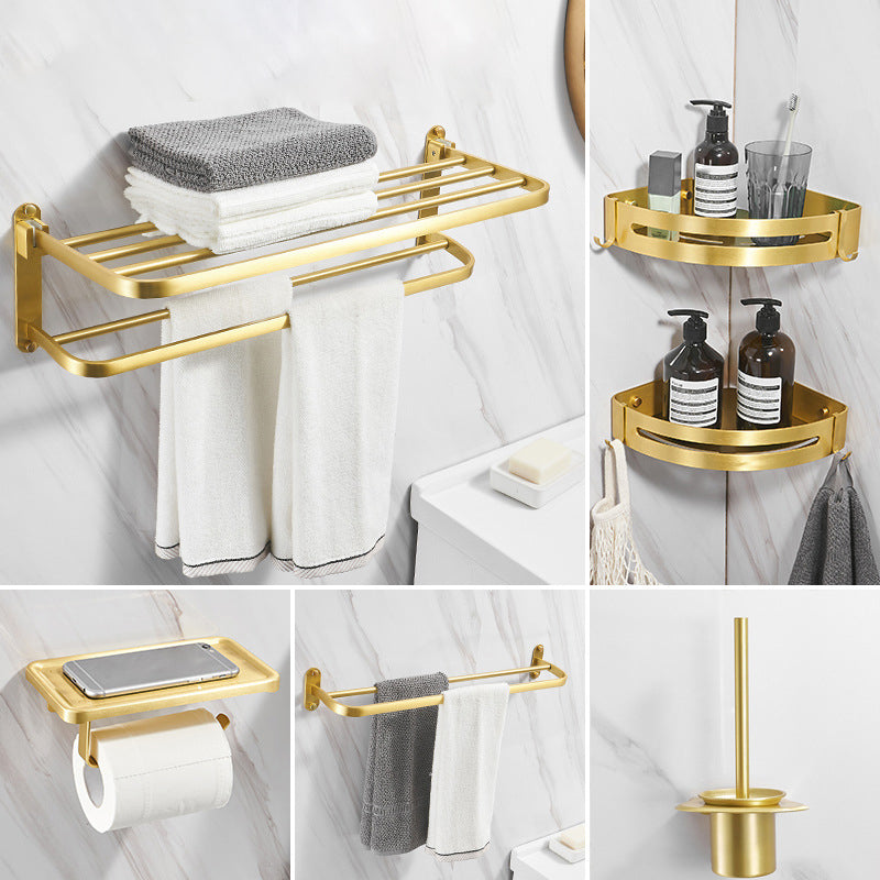 Modern Bathroom Hardware Paper Holder Bath Shelf Gold Bathroom Accessory Kit