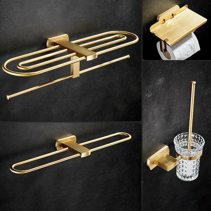 Traditional Golden Bath Hardware Set Brass Bathroom Accessory Kit