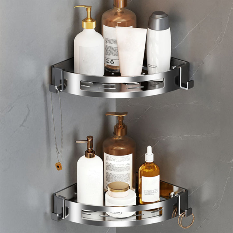 Contemporary Polished Chrome Bathroom Accessory Set with Towel Bar & Bath Shelf