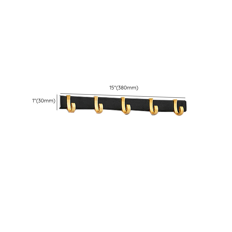 Contemporary Bathroom Accessory Set Black & Golden Bath Shelf/Towel Bar