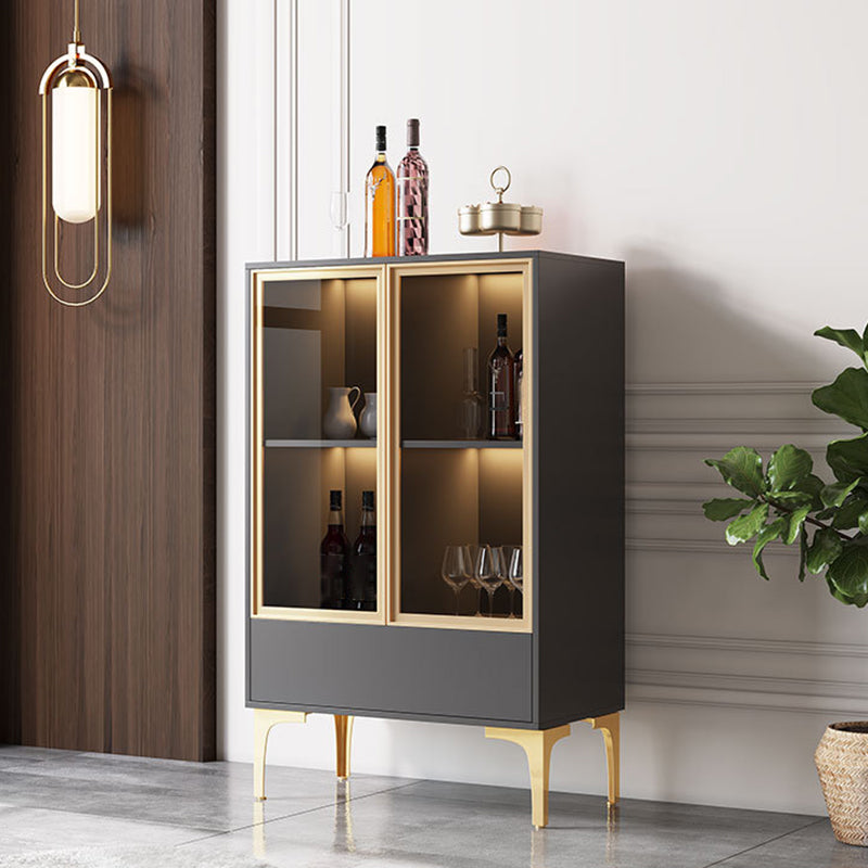 Modern Display Stand Wood Storage Cabinet with Doors for Dining Room