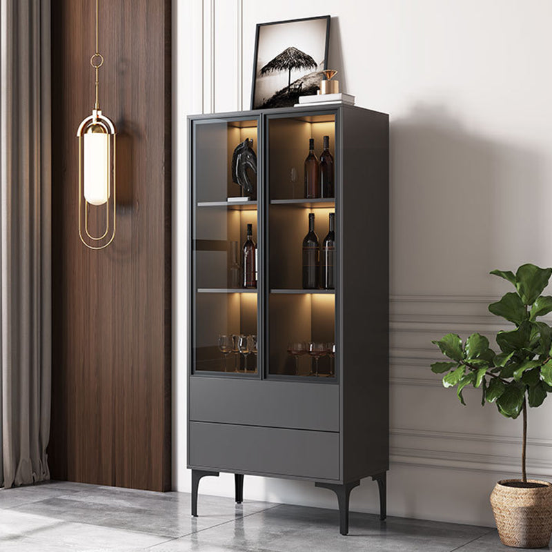 Modern Display Stand Wood Storage Cabinet with Doors for Dining Room