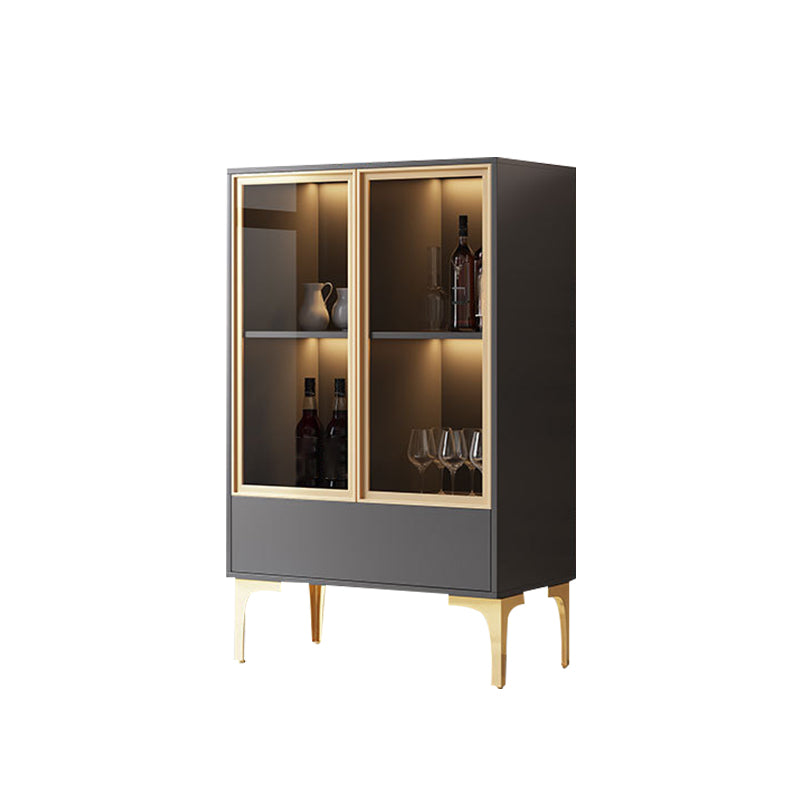 Modern Display Stand Wood Storage Cabinet with Doors for Dining Room