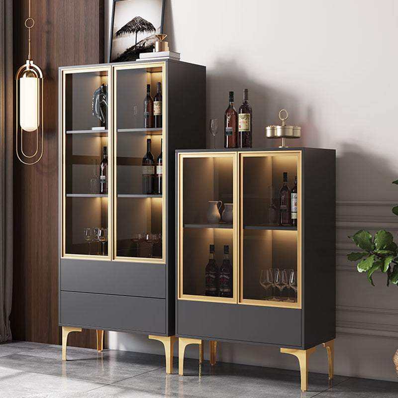 Modern Display Stand Wood Storage Cabinet with Doors for Dining Room