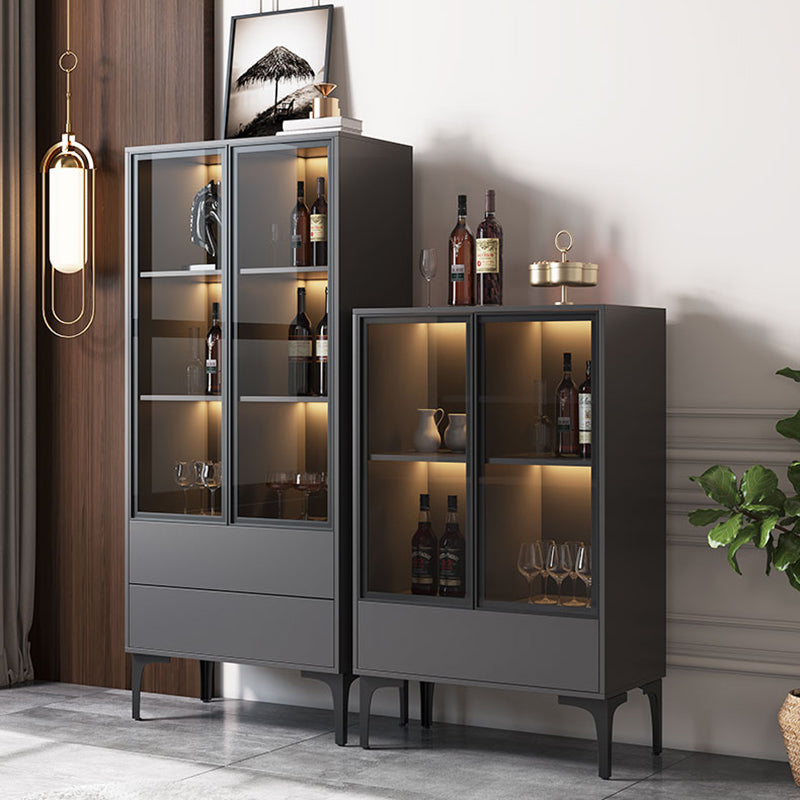 Modern Display Stand Wood Storage Cabinet with Doors for Dining Room