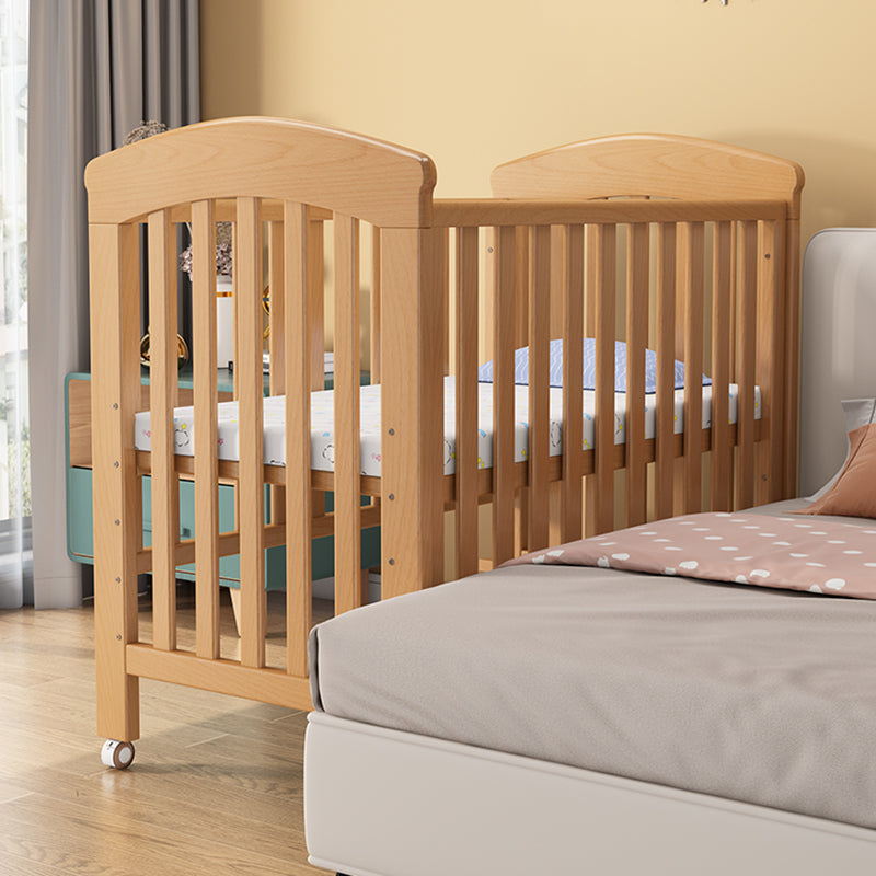 Adjustable Height Crib with Storage 2-in-1 Convertible Baby Crib