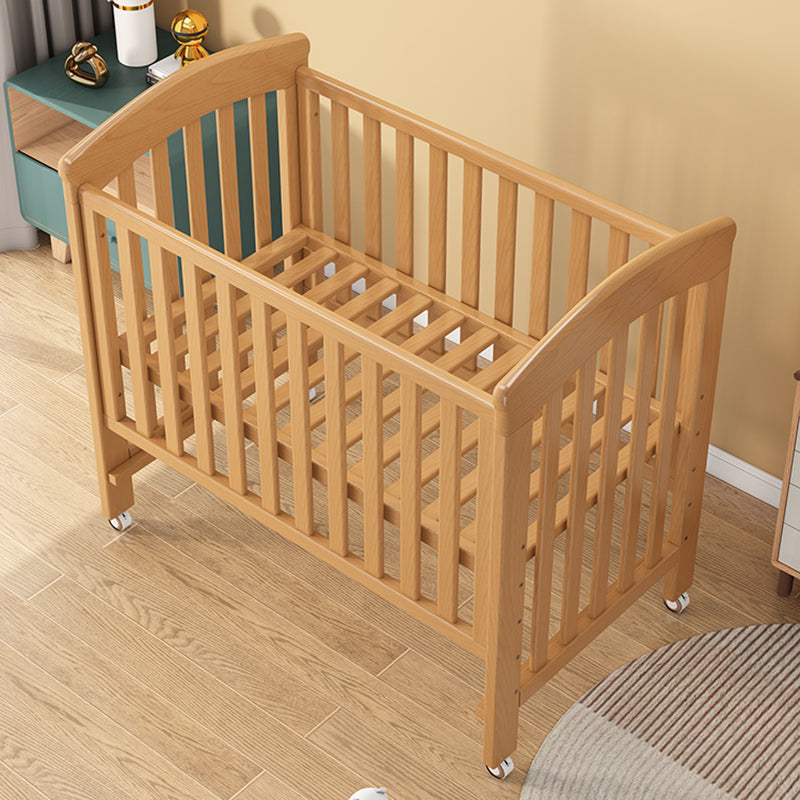 Adjustable Height Crib with Storage 2-in-1 Convertible Baby Crib