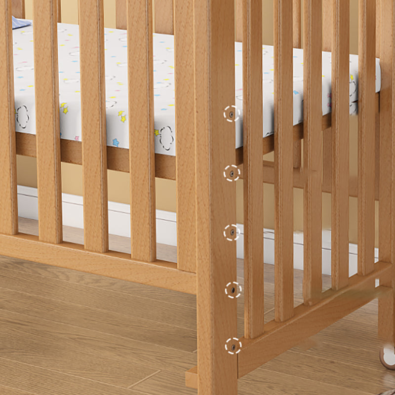 Adjustable Height Crib with Storage 2-in-1 Convertible Baby Crib