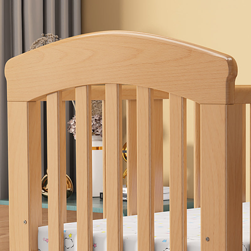 Adjustable Height Crib with Storage 2-in-1 Convertible Baby Crib