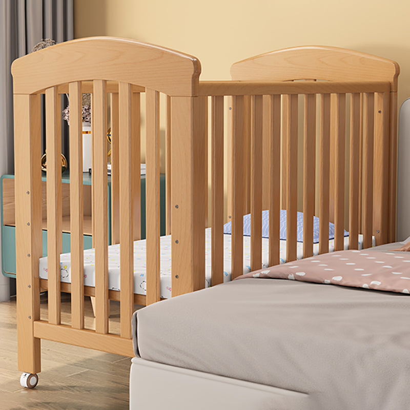 Adjustable Height Crib with Storage 2-in-1 Convertible Baby Crib