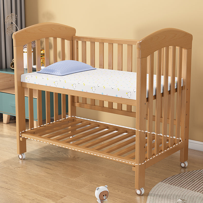 2-in-1 Convertible Crib with Adjustable Height Under Crib Storage