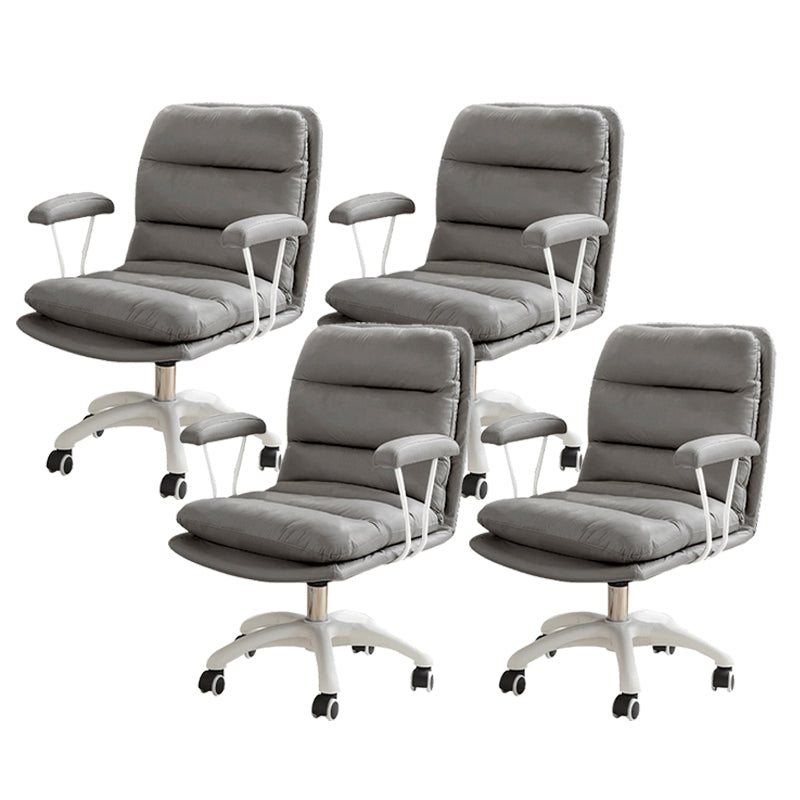 Fixed Arms Desk Chair Modern No Distressing Ergonomic Office Chair with Wheels