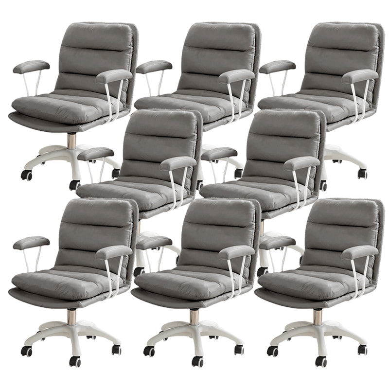 Fixed Arms Desk Chair Modern No Distressing Ergonomic Office Chair with Wheels