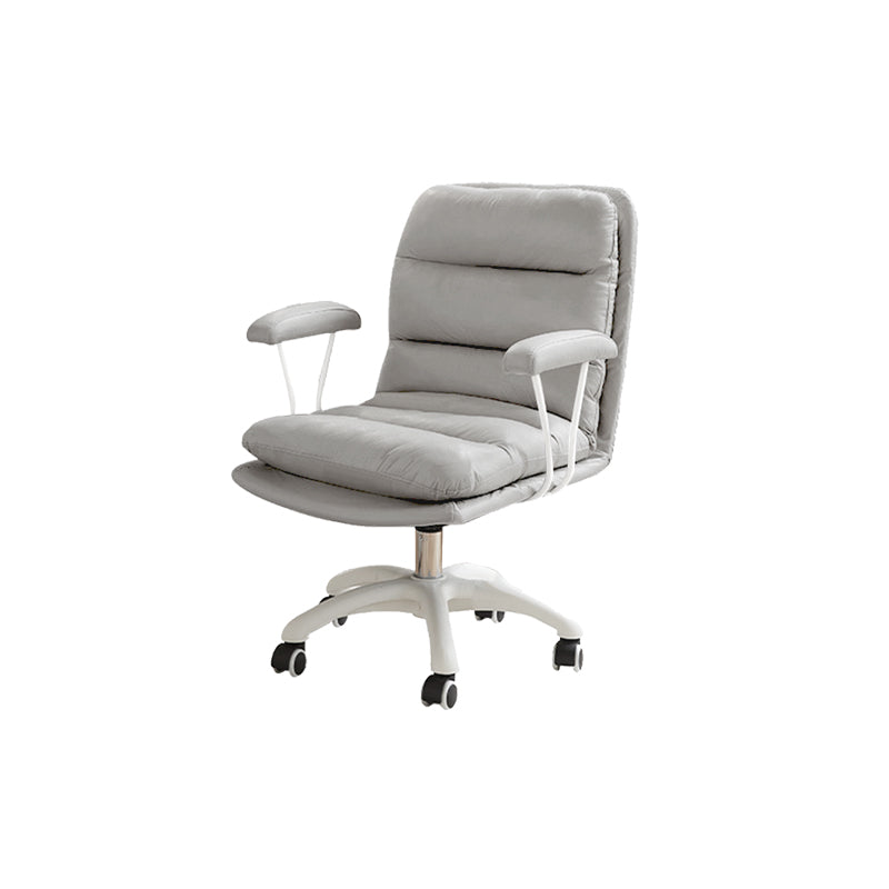 Fixed Arms Desk Chair Modern No Distressing Ergonomic Office Chair with Wheels