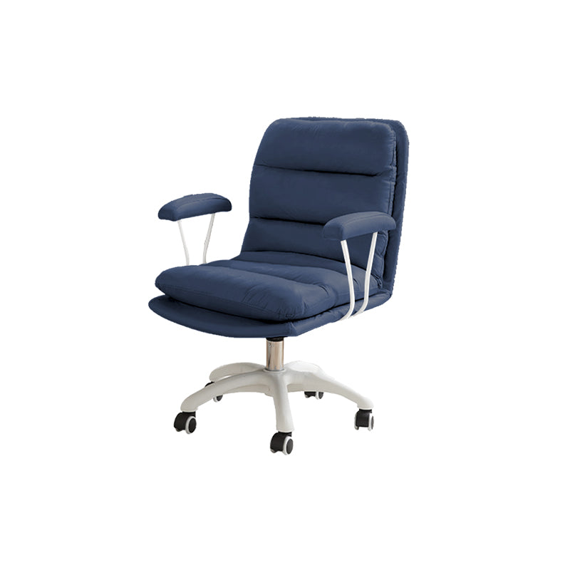 Fixed Arms Desk Chair Modern No Distressing Ergonomic Office Chair with Wheels