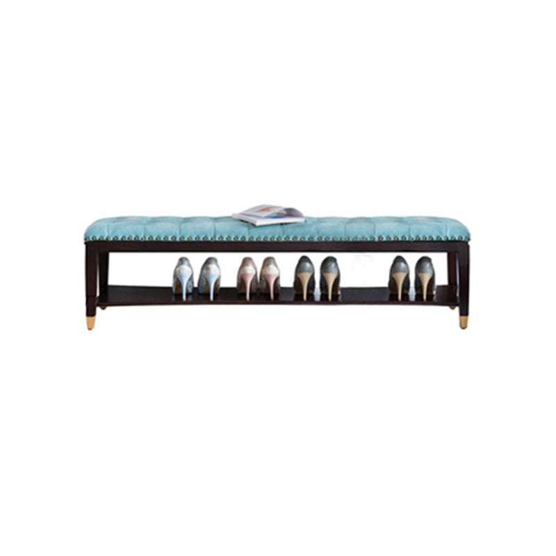 Traditional Entryway Bench Solid Wood Seating Bench with Upholstered