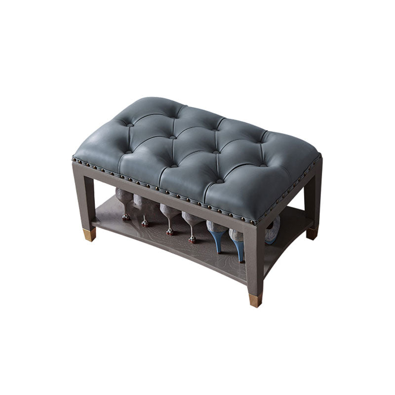 Traditional Entryway Bench Solid Wood Seating Bench with Upholstered