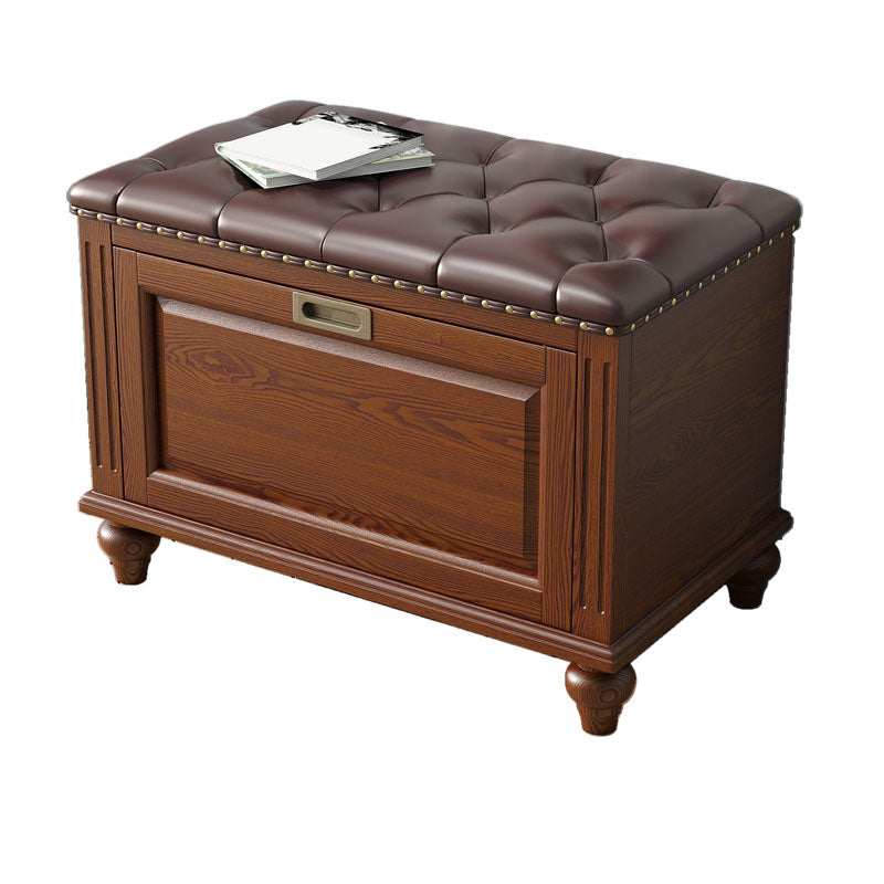 Traditional Entryway Bench Solid Wood Bench with Upholstered