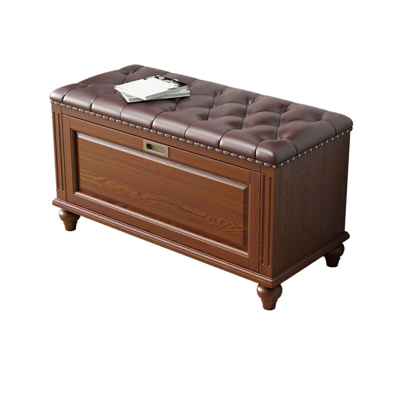 Traditional Entryway Bench Solid Wood Bench with Upholstered