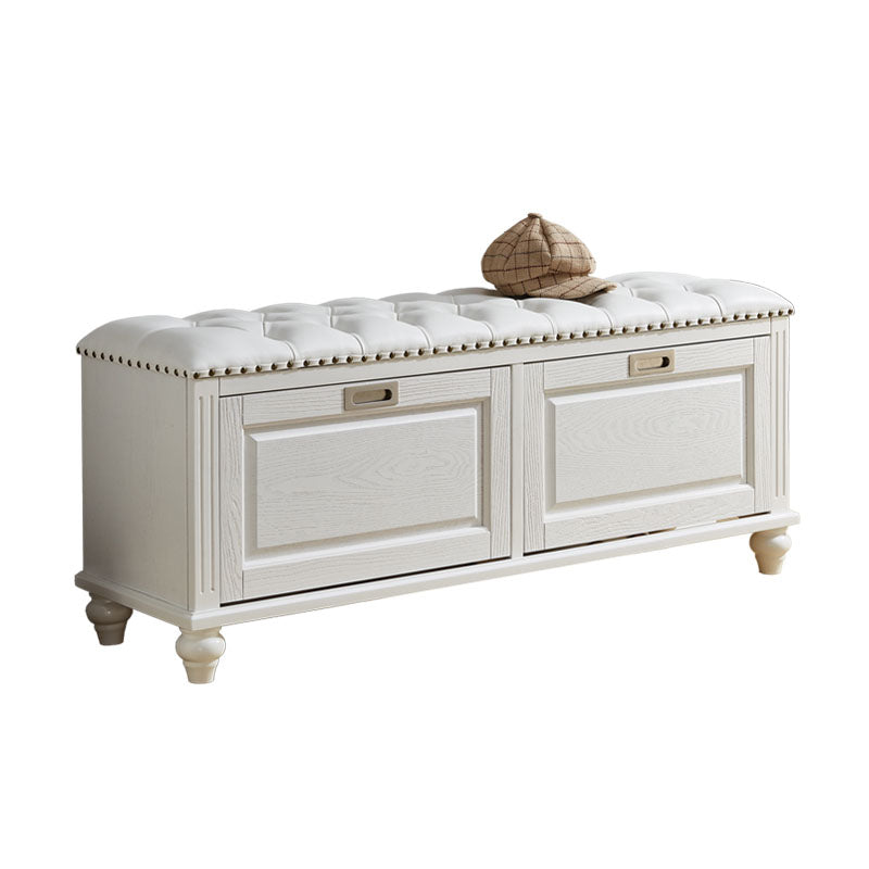 Traditional Entryway Bench Solid Wood Bench with Upholstered