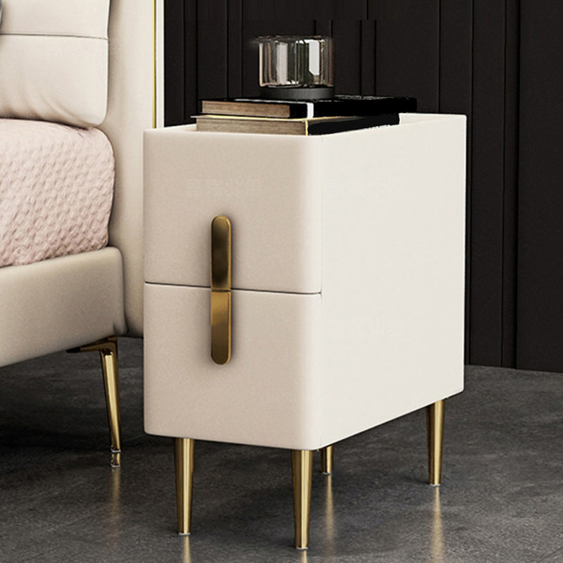 Classic Glam Bedside Cabinet Stone Bed Nightstand with Drawers