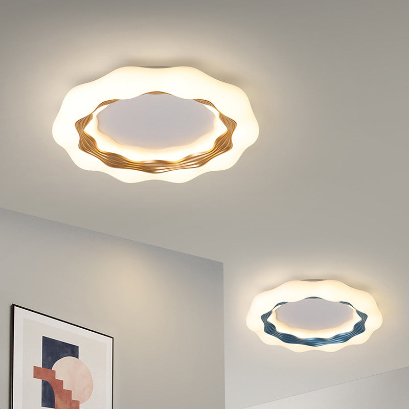 Modern Blue/Golden Flush Mount Lighting LED Ceiling Light for Bedroom