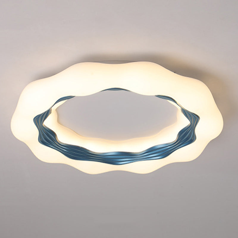 Modern Blue/Golden Flush Mount Lighting LED Ceiling Light for Bedroom