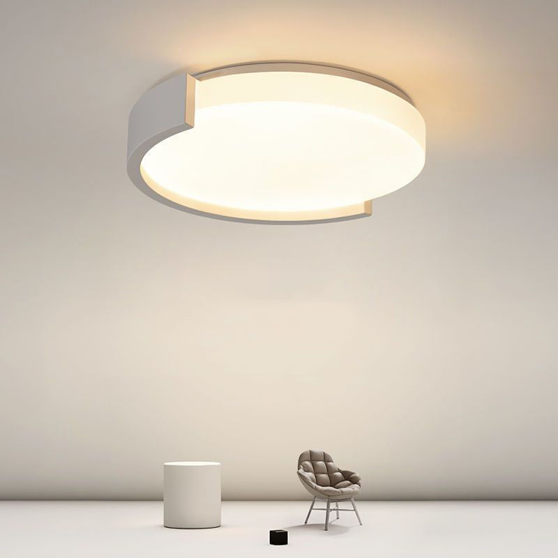 Contemporary White/Black Single Flush Mount Lighting LED Ceiling Light