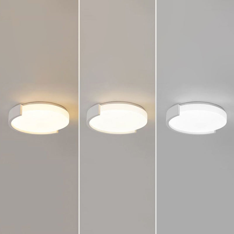 Contemporary White/Black Single Flush Mount Lighting LED Ceiling Light