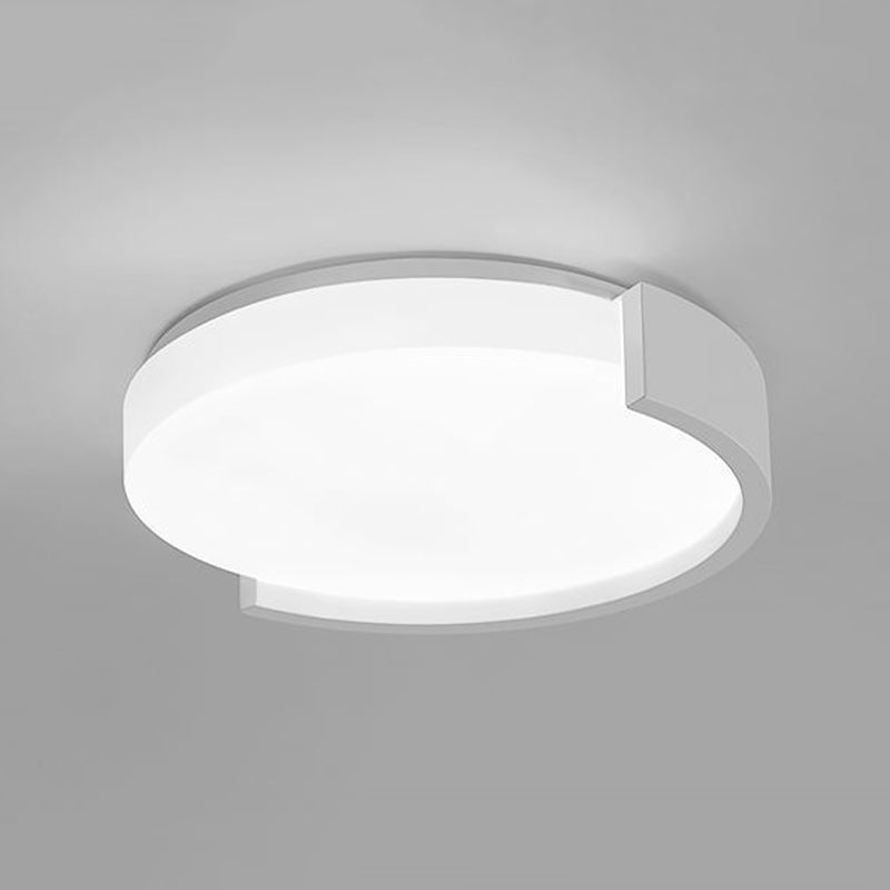 Contemporary White/Black Single Flush Mount Lighting LED Ceiling Light