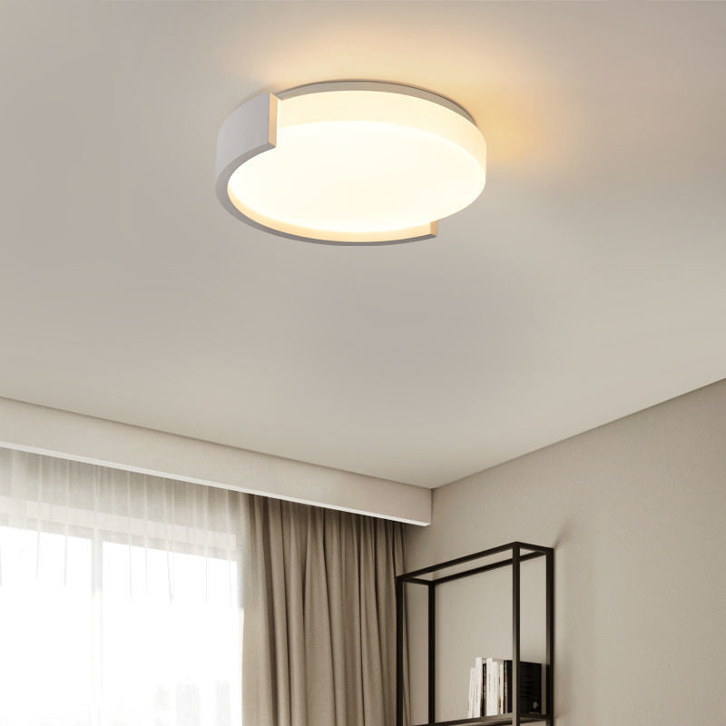 Contemporary White/Black Single Flush Mount Lighting LED Ceiling Light