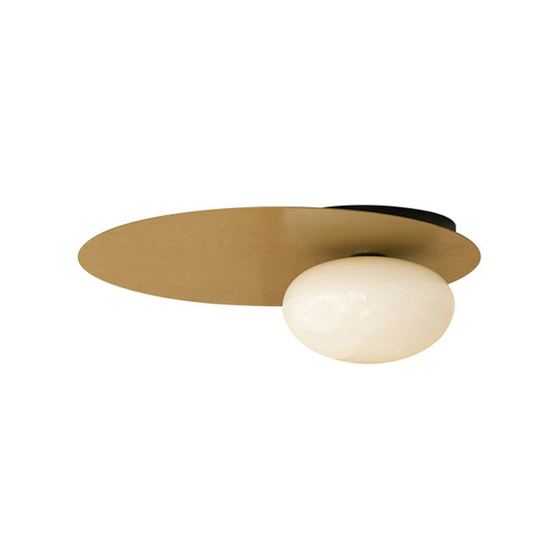 Contemporary Flush Mount Lighting Black/Golden Metal Ceiling Light for Home