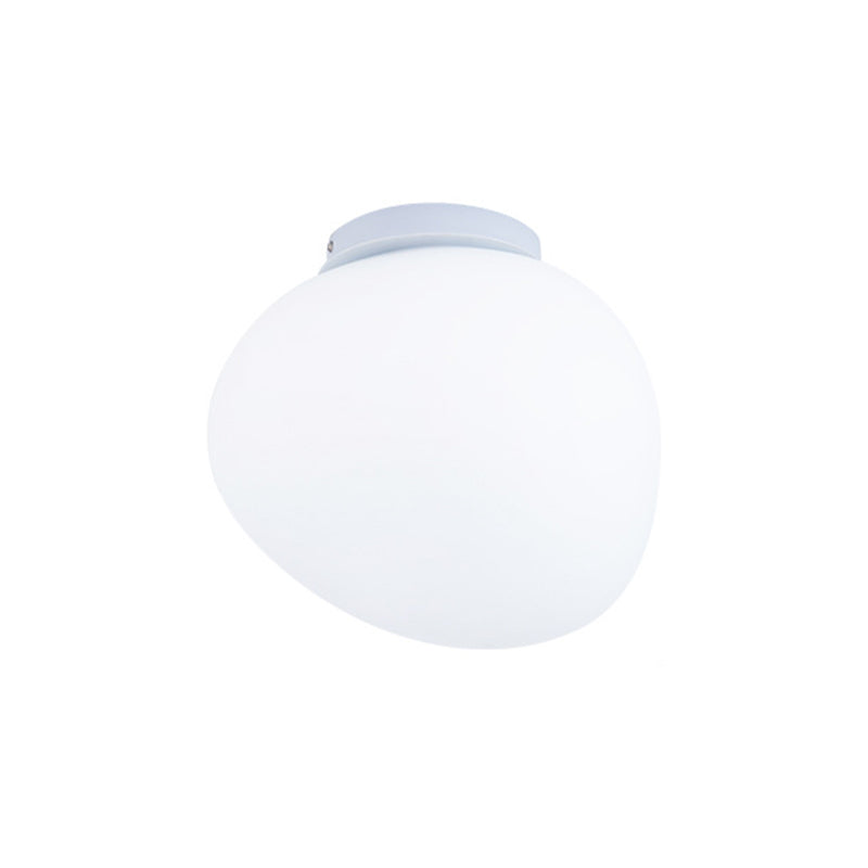 Contemporary Flush Mount Lighting White Glass Ceiling Light for Home