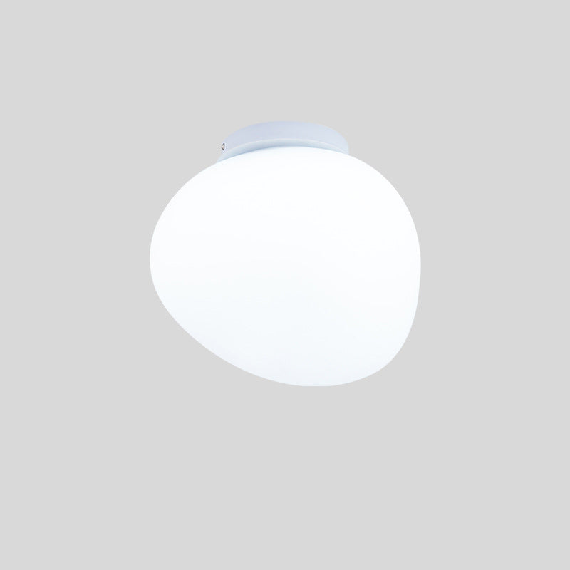 Contemporary Flush Mount Lighting White Glass Ceiling Light for Home