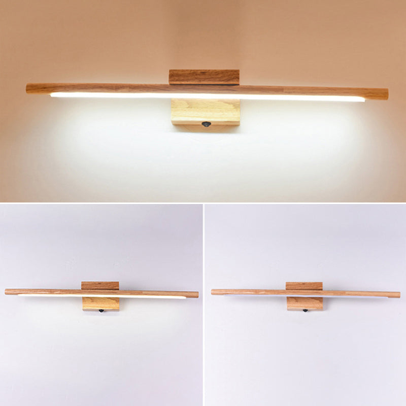 1 Light Wall Mounted Light Modern Wood Sconce Light Fixture for Washroom