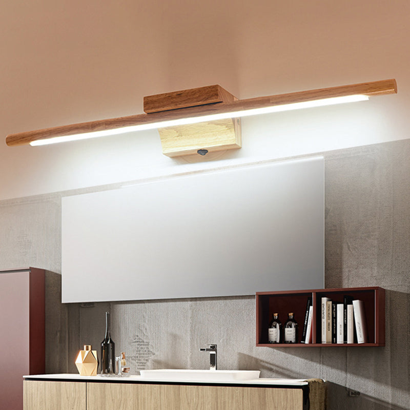 1 Light Wall Mounted Light Modern Wood Sconce Light Fixture for Washroom