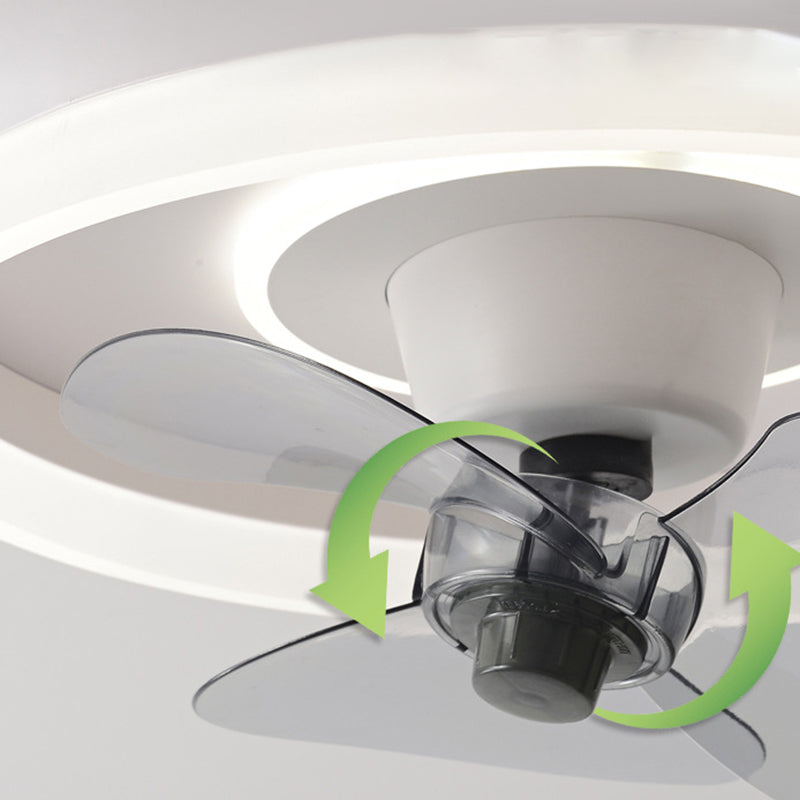 3-Blade LED Ceiling Fan Modernism White Fan with Light for Home