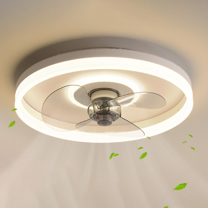 3-Blade LED Ceiling Fan Modernism White Fan with Light for Home