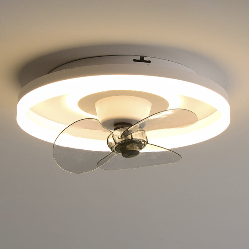 3-Blade LED Ceiling Fan Modernism White Fan with Light for Home