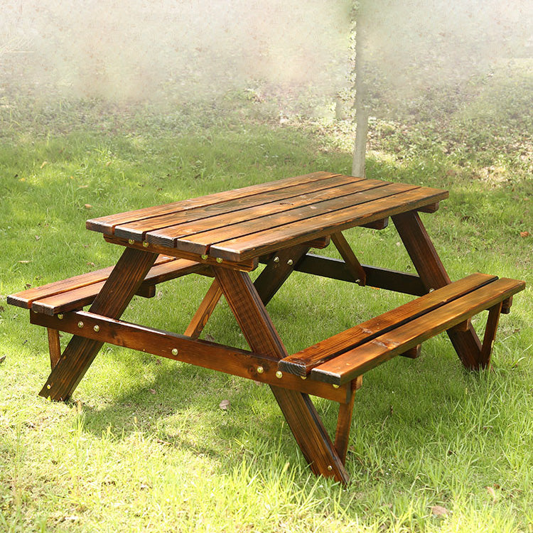 Farmhouse Rectangle Patio Table Water Resistant Picnic Table