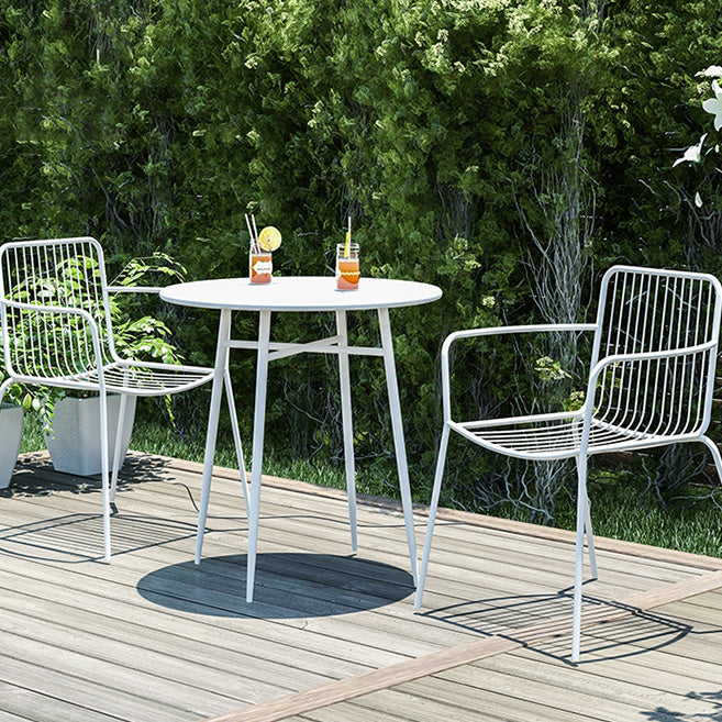 Modern Metal Patio Table No Distressing Rust Resistant Bistro Table