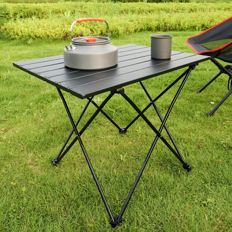 Contemporary Patio Table Metal Rectangle Foldable Camping Table